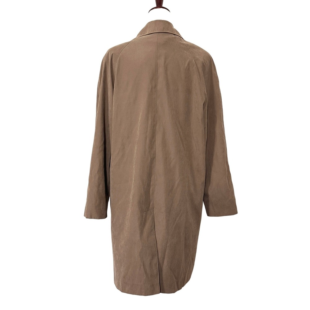 VTG London Fog Trench Coat Tan Khaki Raincoat Jacket M Minimalist Dark Academia - Picture 4 of 11